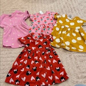 Hanna Andersson Girls Heart & Tulip Mix Dresses - Red, Pink, Mustard, Light Pink